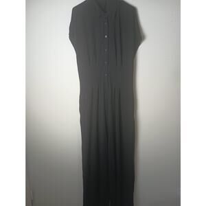 Women Black Open Back Wide Leg Jumpsuit Size 3XL BlueWaters Pull on easy open